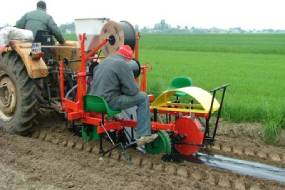 Máquinas para cubrir plantas con film y agrotextil